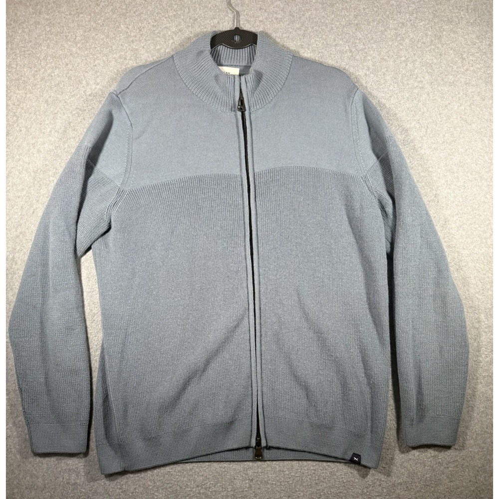BRAX Feel Good Sportive Mens Full Zip Knit Sweater Gray Colorblock 52(Large U.S)